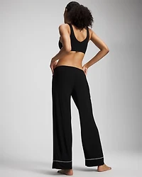 Solid Piped Pajama Pants