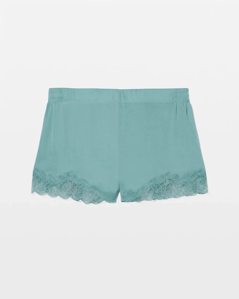 Lace Trim Pajama Shorts