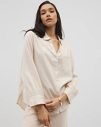 Beach Cotton Long Sleeve Button-Up