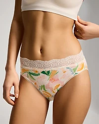 High-Leg Brief Panty with Crochet Lace
