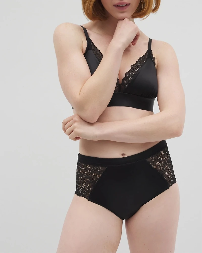 High-Waist Brief Panty with Lace