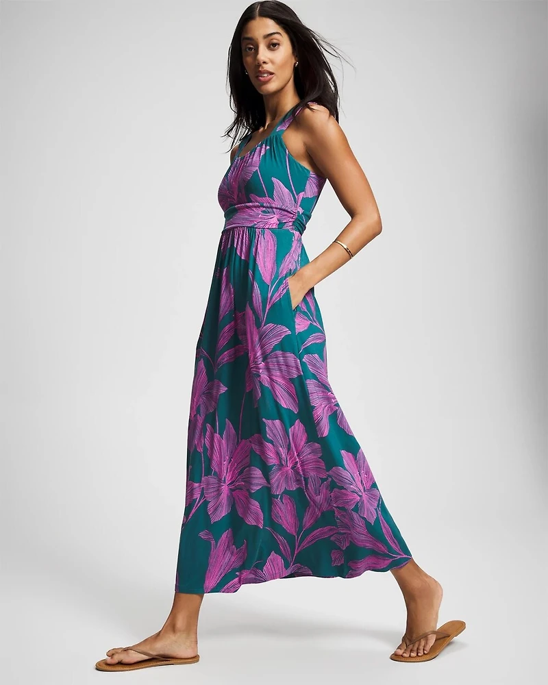 Shirred Bodice Maxi Bra Dress