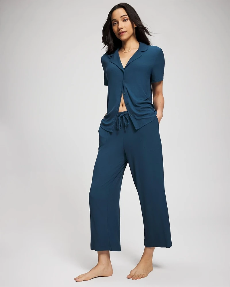 Rib Cropped Pajama Pants