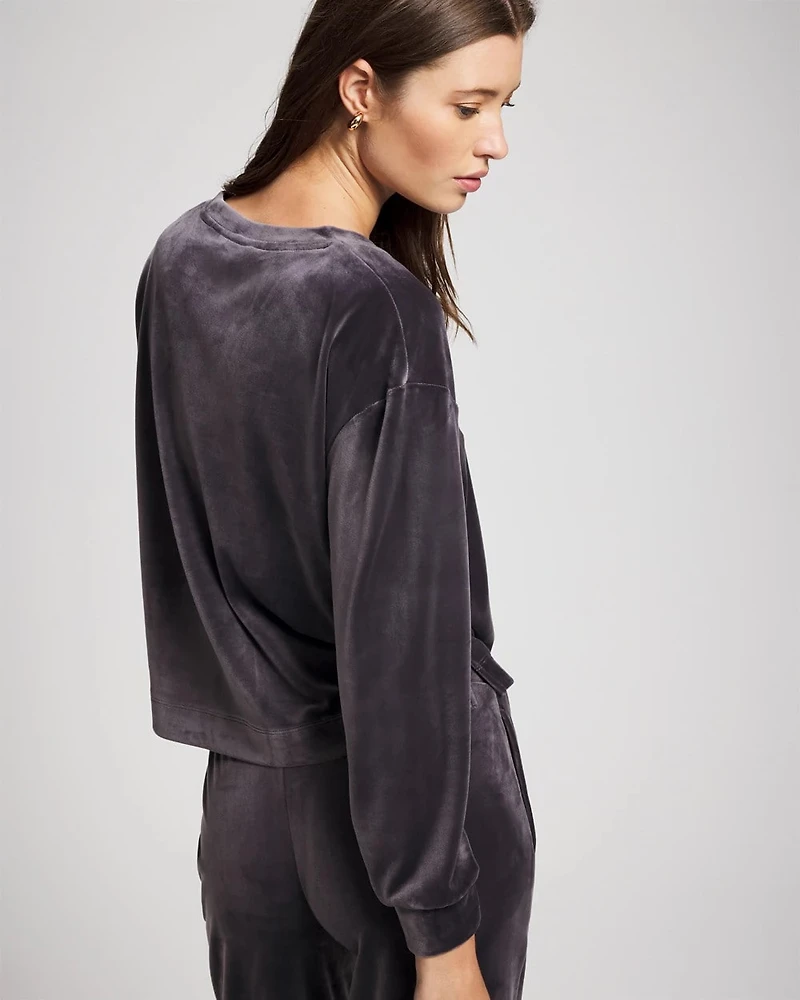 Velour Crewneck Sweatshirt