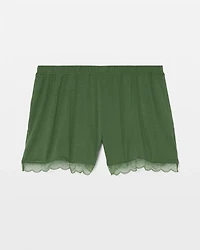Lace Trim Pajama Shorts