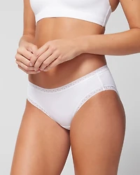 Cotton Hipster Panty with Lace Trim