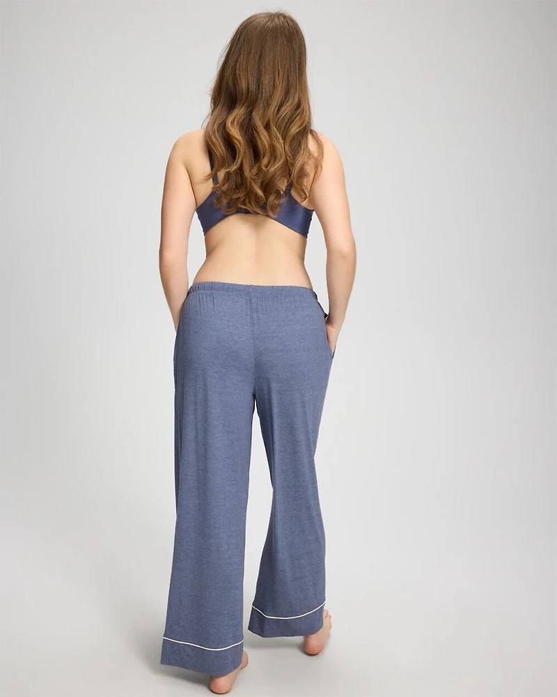 Solid Piped Pajama Pant
