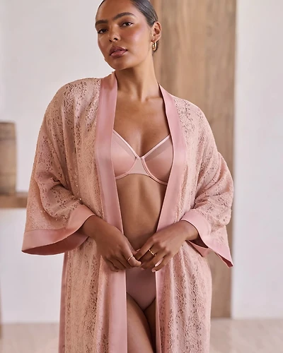 Allover Lace Kimono Robe