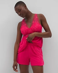 Lace Trim Pajama Shorts