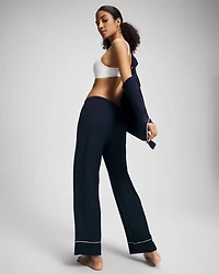 Solid Piped Pajama Pants
