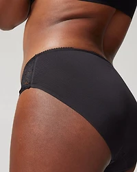 Cotton Blend High-Leg Panty with Lace