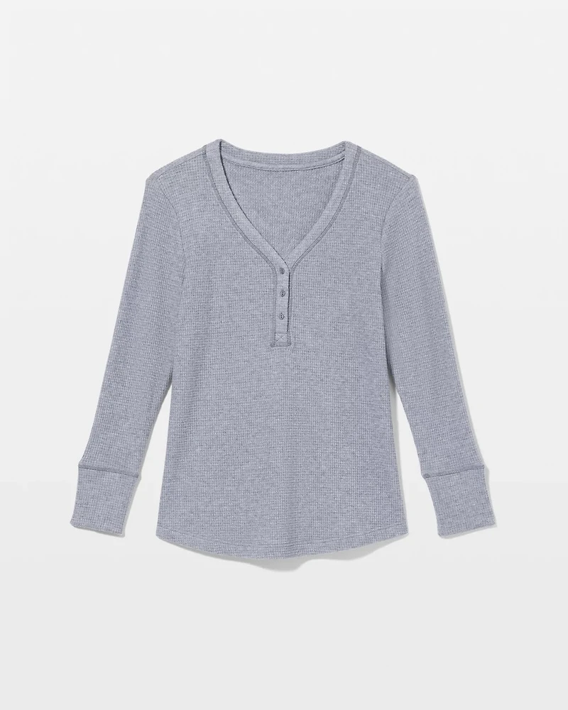 Long-Sleeve Pajama Henley