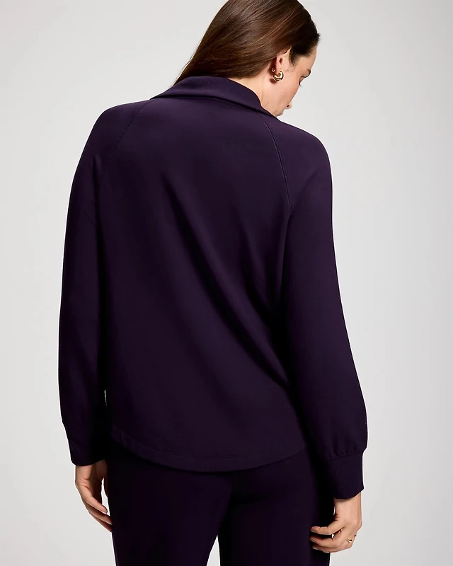 Ultra Soft Funnel Neck Quarter-Zip Top
