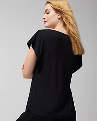 Short-Sleeve Flutter Pajama Top