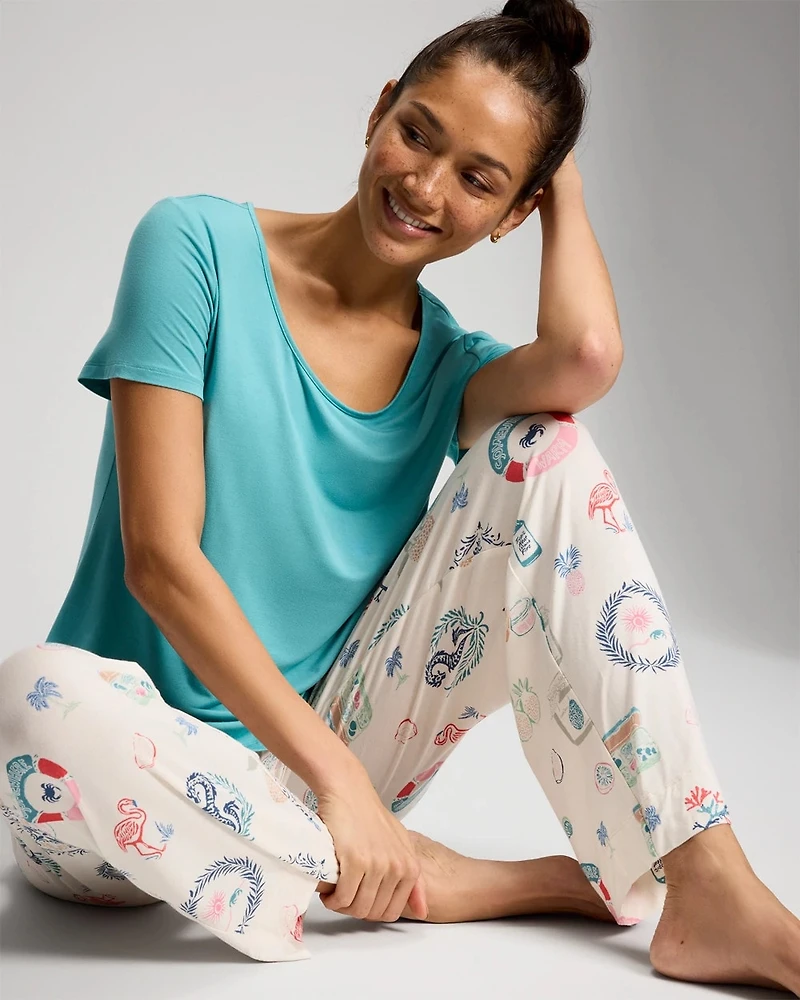 Packaged Short-Sleeve Pant Pajama Set