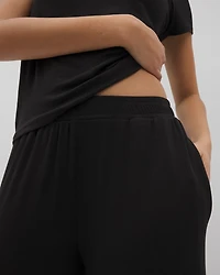 Lightweight Rib Knit Wide Leg Pajama Pants