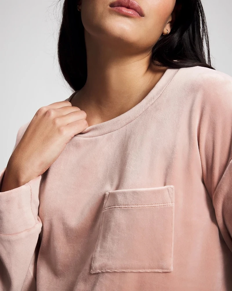 Velour Crewneck Sweatshirt