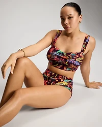 Ruched High-Waist Bikini Bottom