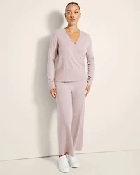 Long-Sleeve Surplice Sweater
