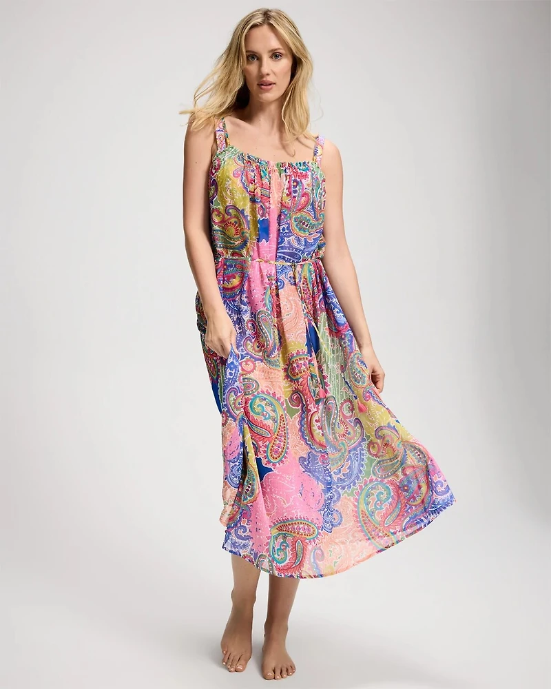Bleu Rod Beattie La Vida Bohemia Shirred Swim Cover-Up Dress