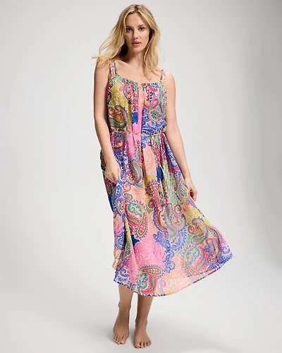 Bleu Rod Beattie La Vida Bohemia Shirred Swim Cover-Up Dress