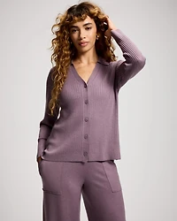 Premier Knit Rib Button-Up Top
