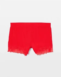 Lace Trim Pajama Shorts