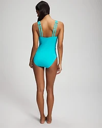 La Cote D’Azur Tie Macrame One-Piece Swimsuit