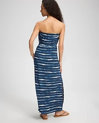 Bandeau Smocked Waist Maxi Dress