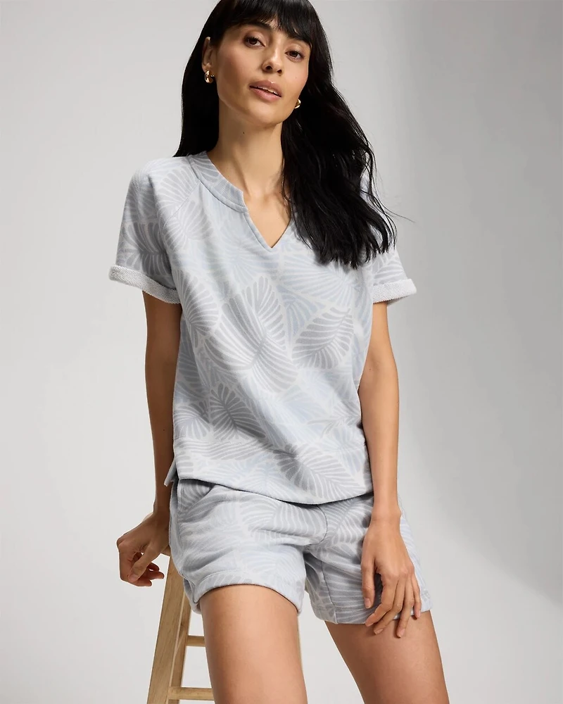 Cotton Terry Relaxed Short Sleeve Sweatshirt