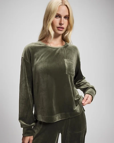 Velour Crewneck Sweatshirt