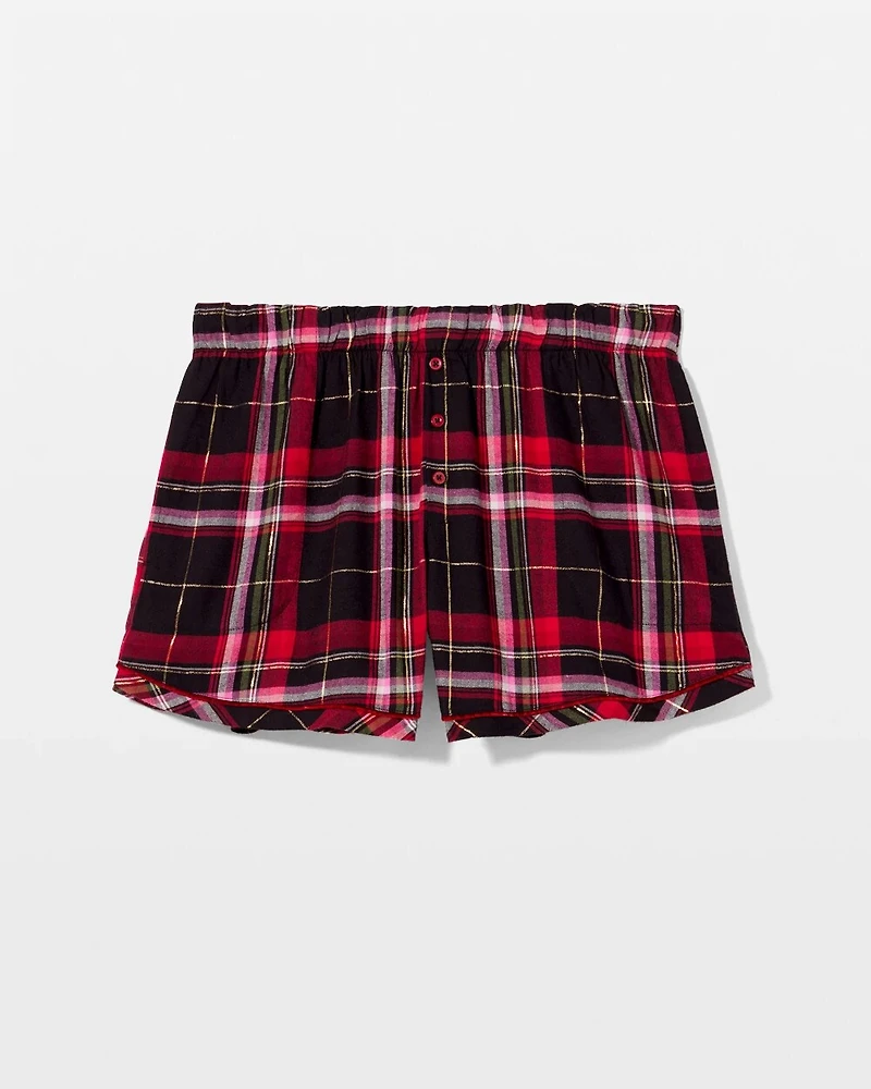 Velvet Piped Boxer Pajama Short