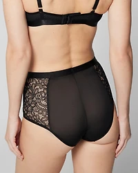 Mixed Media High-Waist Brief Panty