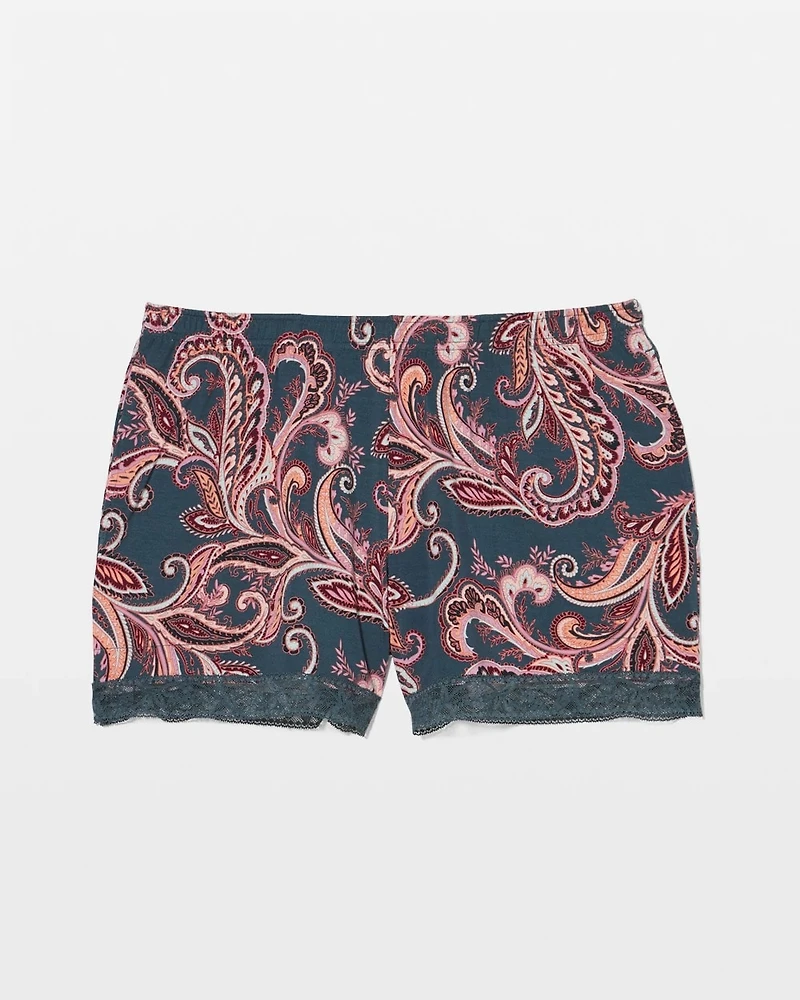 Lace-Trim Pajama Shorts