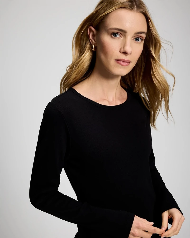 Cotton-Blend Long Sleeve Tee