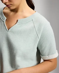 Cotton Terry Relaxed Short Sleeve Sweatshirt