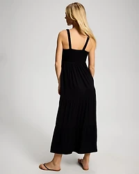 Soft Jersey Smocked Bodice Maxi Bra Dress