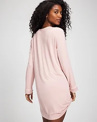 Piped Long-Sleeve Sleepshirt