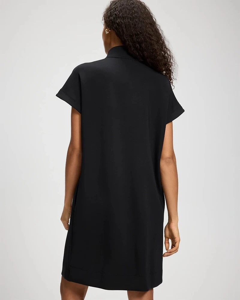 Modern Modal Quarter-Zip Short Sleeve Lounge Dress