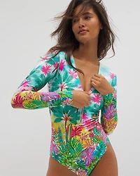 St. Tropez Long-Sleeve Zip One-Piece Suit