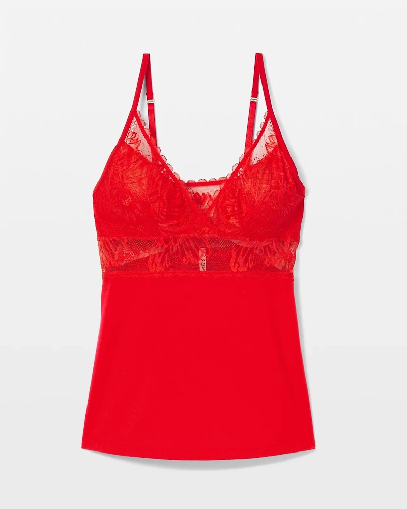 Pajama Cami With Plunge Necklline