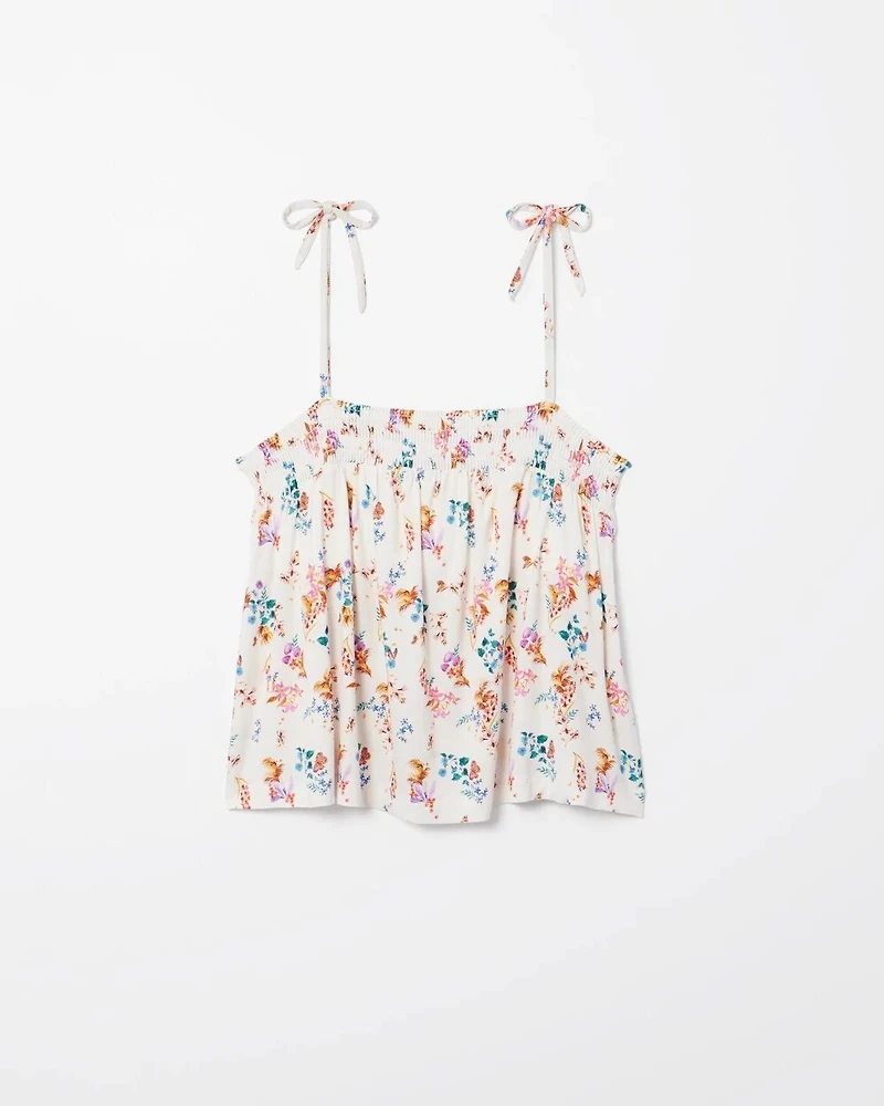 Smocked Babydoll Pajama Top