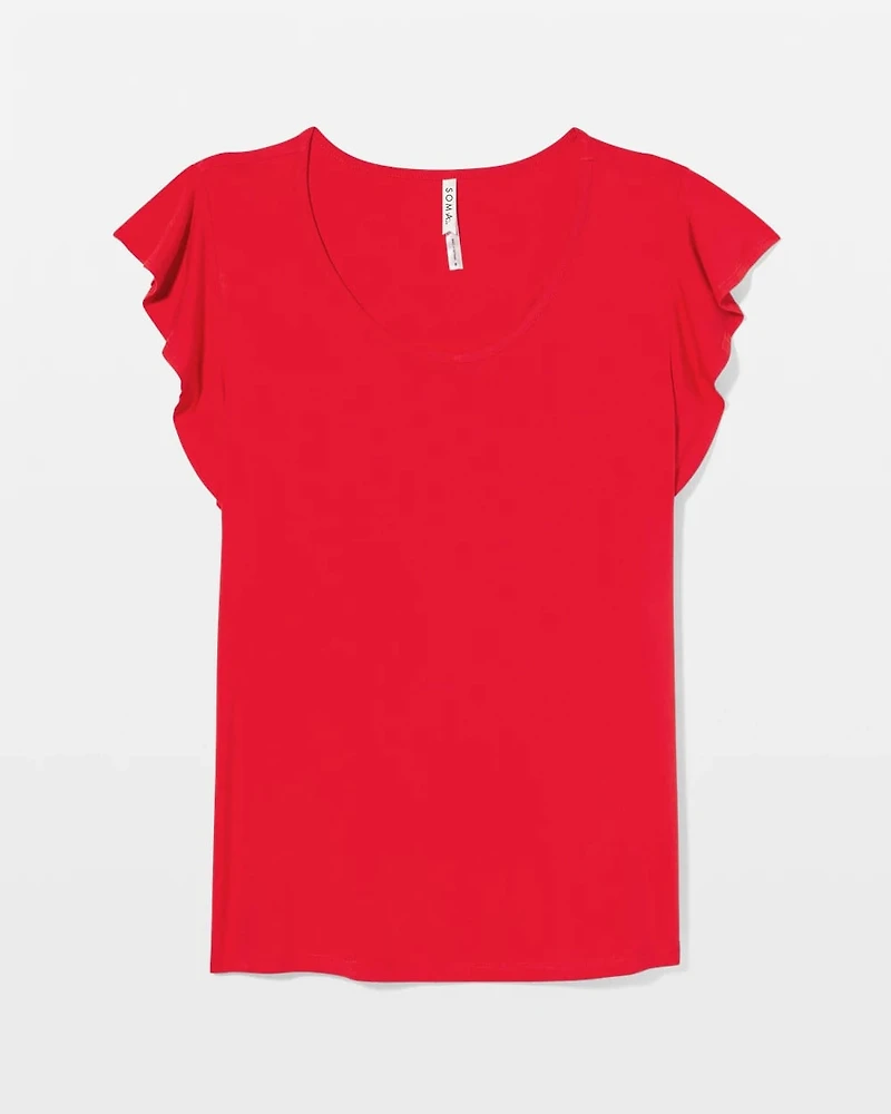 Short-Sleeve Flutter Pajama Top