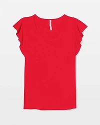 Short-Sleeve Flutter Pajama Top