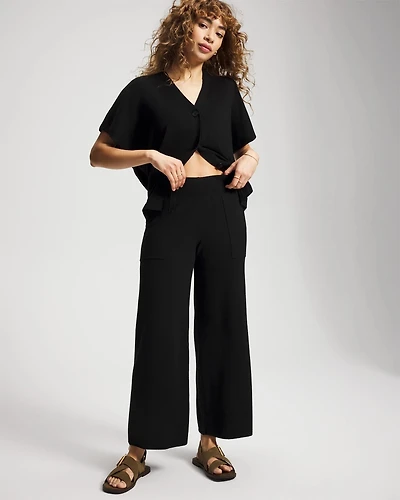 Premier Knit Wide Leg Crop Pants