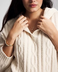 Cable Knit Plush Hoodie