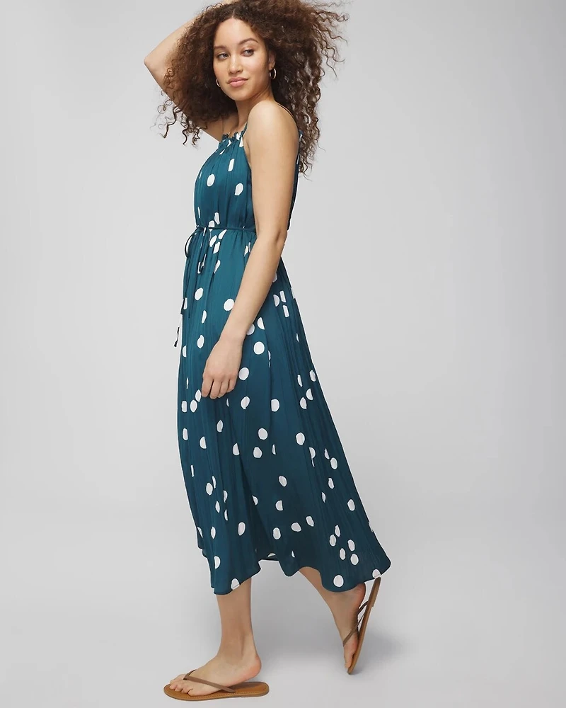 Pleated Tie Midi Bra Dress