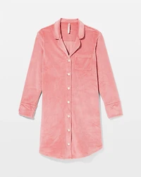 Long-Sleeve Notch Collar Sleepshirt