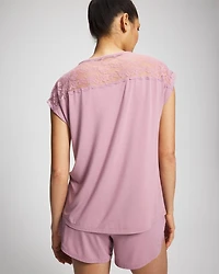Short Sleeve Lace Pajama Tee