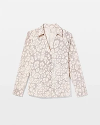 Long-Sleeve Notch Collar Pajama Top
